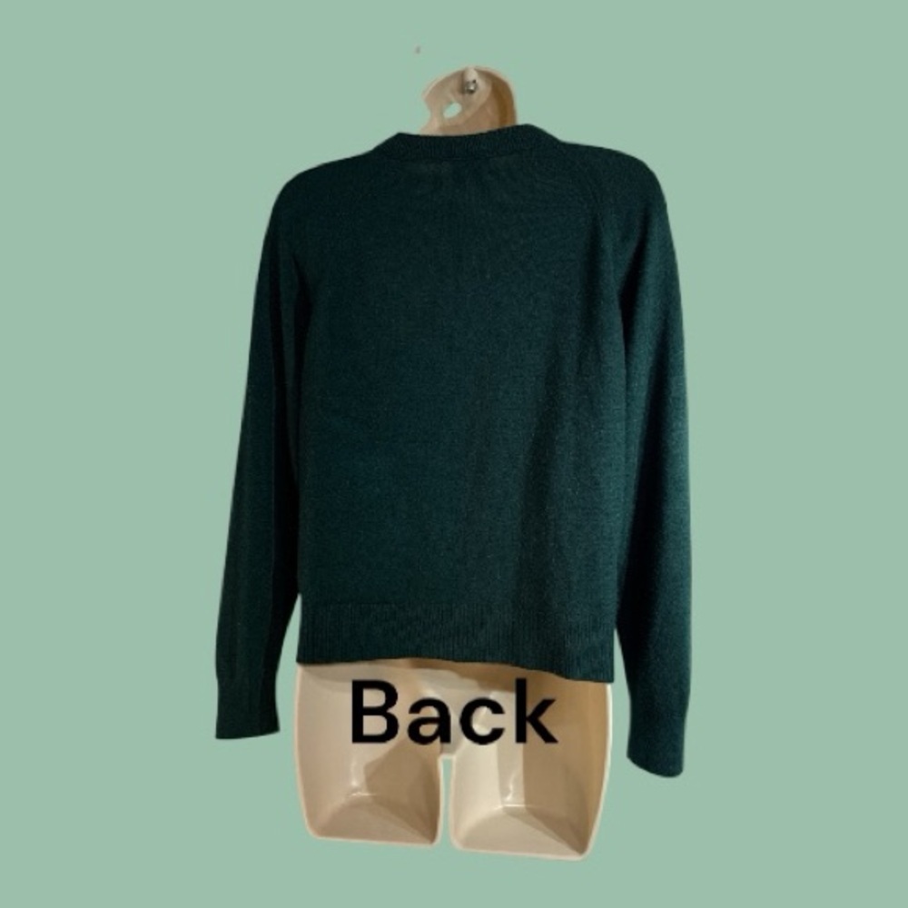 Designers Originals Shabby Chic Vintage Cardigan Sweater Dark Green Size P/S - Picture 3 of 7